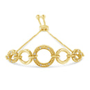 10K Yellow Gold over .925 Sterling Silver Diamond Accented Graduated Infinity Open Circle 6â€-9â€ Adjustable Bolo Bracelet-3