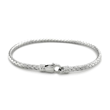 Fancy Weave Bangle in 14k White Gold (3.0mm) - 0