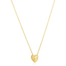 14k Yellow Gold High Polish Scribbles Heart Necklace-3