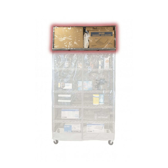 Storage Shelving Top Cover, 60"W x 24"D x 18"H, one side see through panel (Top Part ONLY)
