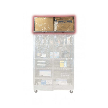 Storage Shelving Top Cover, 48"W x 18"D x 18"H, one side see through panel (Top Part ONLY)