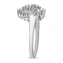 10K White Gold 1/2 Cttw Round & Baguette Cut Diamond Pear Shaped Domed PavÃ© Cluster with Halo Cocktail Ring (H-I Color, SI1-SI2 Clarity) - Size 5-8