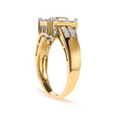 10K Yellow Gold 1/2 Cttw Diamond Composite and Halo Ring (H-I Color, SI1-SI2 Clarity) - Ring Size 7-8