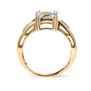 10K Yellow Gold 1/2 Cttw Diamond Composite and Halo Ring (H-I Color, SI1-SI2 Clarity) - Ring Size 7-9
