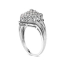 10K White Gold 1/2 Cttw Diamond Pear Shaped Cluster Ring (H-I Color, I1-I2 Clarity) - Ring Size 7-8