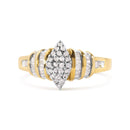 10K Yellow Gold 1/2 Cttw Diamond Pear Shaped Head and Multi Row Channel Set  Shank Ring (H-I Color, SI2-I1 Clarity) - Ring Size 7-9