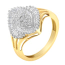 10K Yellow Gold Diamond Cocktail Ring (1/2 Cttw, J-K Color, I2-I3 Clarity) - Size 6-1/2-6