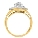 10K Yellow Gold Diamond Cocktail Ring (1/2 Cttw, J-K Color, I2-I3 Clarity) - Size 6-1/2-7