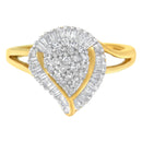 10K Yellow Gold Diamond Cluster Ring (1/2 Cttw, I-J Color, I1-I2 Clarity) - Size 8-6