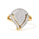 10K Yellow Gold 1 Cttw Round and Baguette Cut Diamond Ballerina Cluster Ring (H-I Color, SI2-I1 Clarity)-9