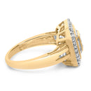 10K Yellow Gold 1/2 Cttw Diamond Square Cluster Cocktail Ring-6