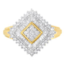 10K Yellow Gold Diamond Ballerina Ring (1 Cttw, I-J Color, I1-I2 Clarity) - Size 7-6