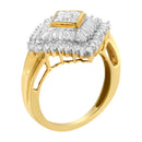 10K Yellow Gold Diamond Ballerina Ring (1 Cttw, I-J Color, I1-I2 Clarity) - Size 7-9