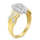 10K Yellow Gold Round And Baguette-Cut Diamond Ring (1/2 Cttw, H-I Color, I1-I2 Clarity) - Size 6-9