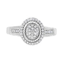 .925 Sterling Silver 1/3 Cttw Pave Set Round-Cut Diamond Braided Halo Cocktail Ring (I-J Color, I2-I3 Clarity) - Size 7-5