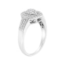 .925 Sterling Silver 1/3 Cttw Pave Set Round-Cut Diamond Braided Halo Cocktail Ring (I-J Color, I2-I3 Clarity) - Size 7-6