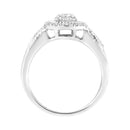 .925 Sterling Silver 1/3 Cttw Pave Set Round-Cut Diamond Braided Halo Cocktail Ring (I-J Color, I2-I3 Clarity) - Size 7-7