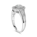 .925 Sterling Silver 1/3 Cttw Pave Set Round-Cut Diamond Braided Halo Cocktail Ring (I-J Color, I2-I3 Clarity) - Size 7-9