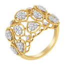 14K Yellow Gold Diamond Art Deco Ring (1/2 Cttw, H-I Color, I1 Clarity) - Size 7-7
