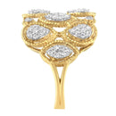 14K Yellow Gold Diamond Art Deco Ring (1/2 Cttw, H-I Color, I1 Clarity) - Size 7-10