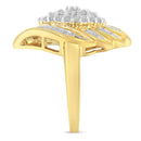 10K Yellow Gold Diamond Cocktail Ring (3/4 Cttw, I-J Color, I2-I3 Clarity) - Size 8-8