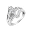 10K White Gold 1/2 cttw Diamond Cluster Ring (H-I Clarity, I2-I3 Color) - Size 6-6