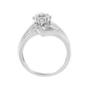 10K White Gold 1/2 cttw Diamond Cluster Ring (H-I Clarity, I2-I3 Color) - Size 6-8