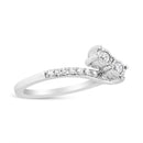 10K White Gold 1/4 Cttw Miracle Set Round Cut Diamond Two-Stone Ring (H-I Color, I2 Clarity) - Size 7-8