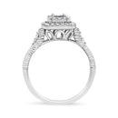 .925 Sterling Silver 1/3 Cttw Miracle Set Round-Cut Diamond Cocktail Ring (H-I Color, I1-I2 Clarity) - Size 7-7