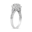 .925 Sterling Silver 1/3 Cttw Miracle Set Round-Cut Diamond Cocktail Ring (H-I Color, I1-I2 Clarity) - Size 7-8