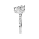 10K White Gold Two-Stone Miracle-Set Diamond Bypass Ring (1 Cttw, H-I Color, I1-I2 Clarity) - Size 6-10