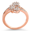 14K Rose Gold Plated .925 Sterling Silver 1/2 Cttw Diamond Scatter Composite Bypass Ring (I-J Color, I1-I2 Clarity) - Size 7-5