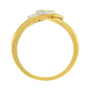 14K Yellow Gold Plated .925 Sterling Silver 1/4 Cttw Diamond Interlocking Loop Open Shank Bypass Ring (I-J Color, I1-I2 Clarity) - Size 7-9