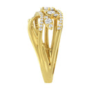 10K Yellow Gold 1/2 Cttw Round-Cut Multi Row Diamond Split Shank Cocktail Ring (H-I Color, SI2-I1 Clarity) - Size 7-10
