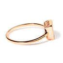 10K Rose Gold 1/3 Cttw Invisible Set Princess Cut Diamond Composite Square Shape Ring for Women (H-I color, I1-I2 clarity) - Size 7-7