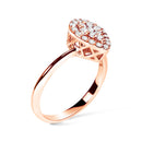 10K Rose Gold 3/8 Cttw Round-Cut Diamond Pear Promise Ring (I-J Color, I2-I3 Clarity) - Size 7-8