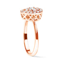 10K Rose Gold 3/8 Cttw Round-Cut Diamond Pear Promise Ring (I-J Color, I2-I3 Clarity) - Size 7-9