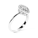 10K White Gold 3/8 Cttw Round-Cut Lab Grown Diamond Cluster Pear Promise Ring (G-H Color, VS2-SI1 Clarity) - Size 7-9