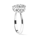 10K White Gold 3/8 Cttw Round-Cut Lab Grown Diamond Cluster Pear Promise Ring (G-H Color, VS2-SI1 Clarity) - Size 7-10