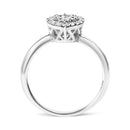 10K White Gold 3/8 Cttw Round-Cut Lab Grown Diamond Cluster Pear Promise Ring (G-H Color, VS2-SI1 Clarity) - Size 7-11