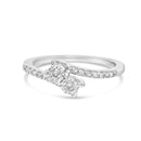 10K White Gold 1/4 Cttw Two-Stone Diamond Bypass Engagement Ring-7