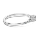 10K White Gold 1/4 Cttw Two-Stone Diamond Bypass Engagement Ring-4