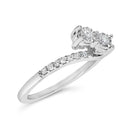 10K White Gold 1/4 Cttw Two-Stone Diamond Bypass Engagement Ring-8