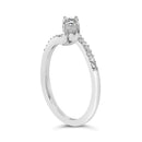 10K White Gold 1/4 Cttw Two-Stone Diamond Bypass Engagement Ring-5