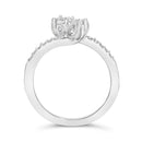 10K White Gold 1/4 Cttw Two-Stone Diamond Bypass Engagement Ring-6