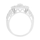 .925 Sterling Silver Round and Baguette Diamond Cathedral Ring (0.75 Cttw, H-I Color, I2-I3 Clarity) - Size 7-10