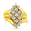 10K Yellow Gold Plated .925 Sterling Silver Diamond Cocktail Ring (1 1/2 Cttw, J-K Color, I1-I2 Clarity) - Size 7-5