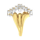 10K Yellow Gold Plated .925 Sterling Silver Diamond Cocktail Ring (1 1/2 Cttw, J-K Color, I1-I2 Clarity) - Size 7-6