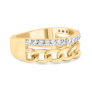 10K Yellow Gold 1/5 Cttw Diamond Cuban Link Ring Band (I-J Color, I2-I3 Clarity) - Size 7-2
