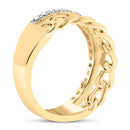 10K Yellow Gold 1/5 Cttw Diamond Cuban Link Ring Band (I-J Color, I2-I3 Clarity) - Size 7-4